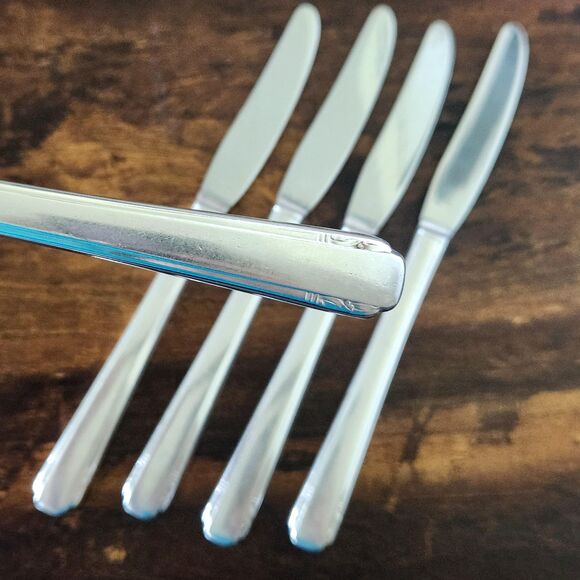 Oneida ELAINE Hollow Grill Knife Set 4 Flatware Silverware Cutlery Vintage - Picture 1 of 6